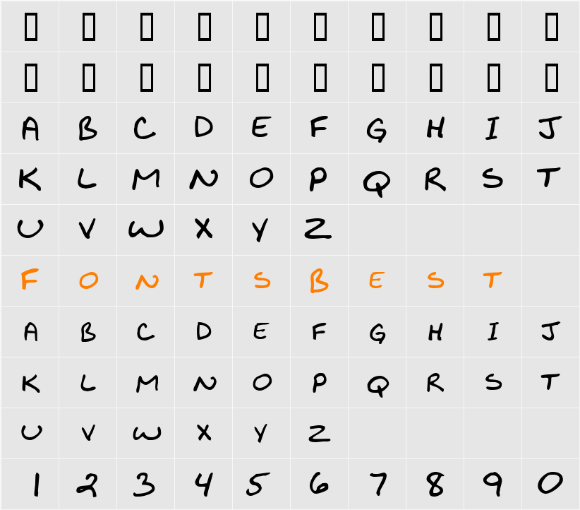 UpdateSCapsSSK Character Map
