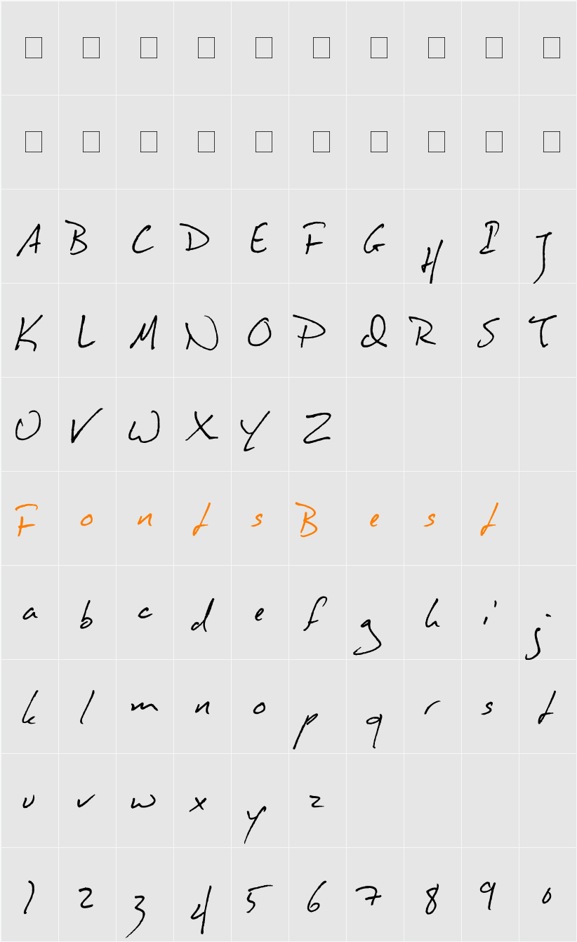 SexyScript Character Map
