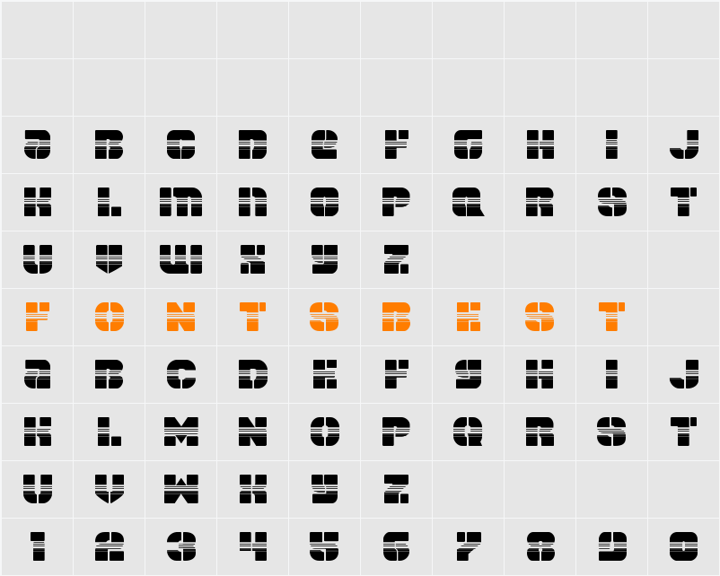 Space Cruiser Halftone Character Map