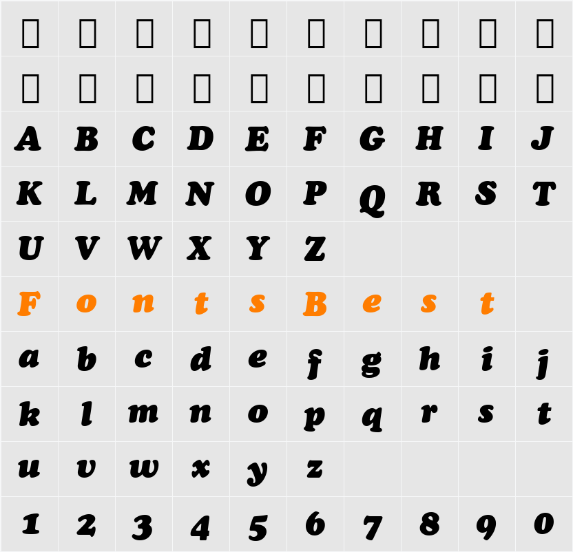 747-CAI978 Character Map