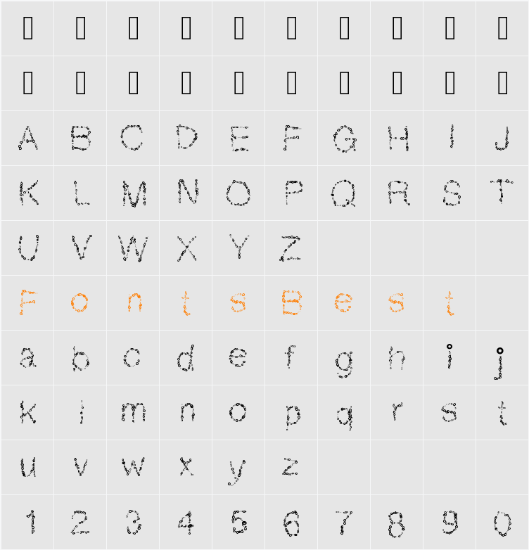 MGbubblebath Character Map