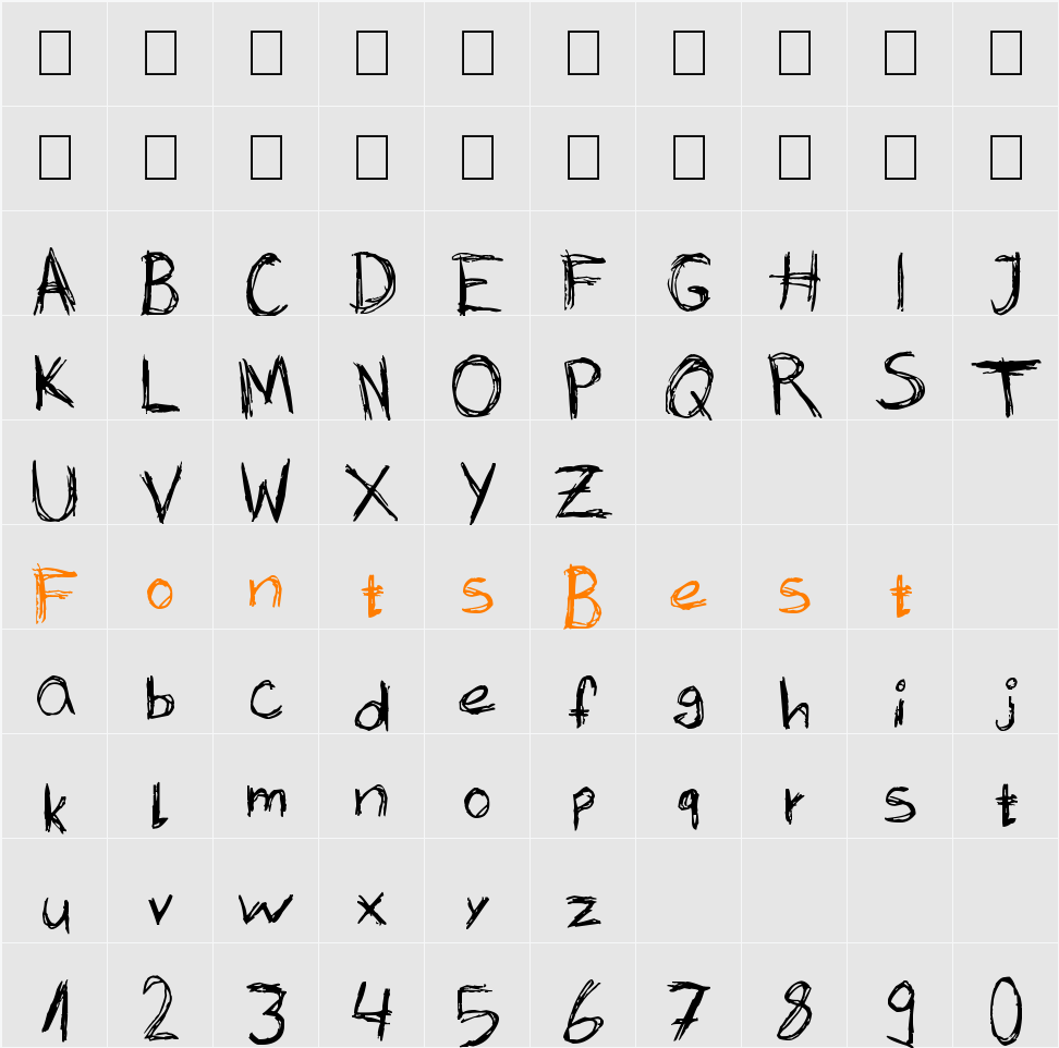 Skribble Character Map