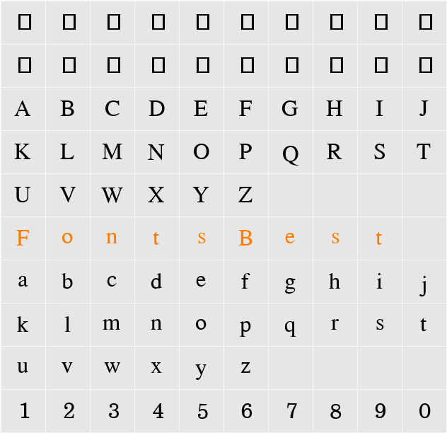 EucrosiaDSE Character Map