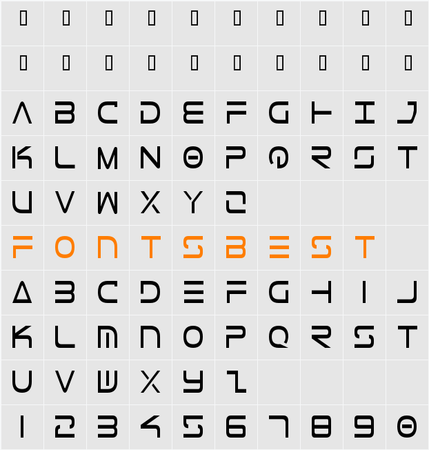 Tele-Marines Condensed Character Map
