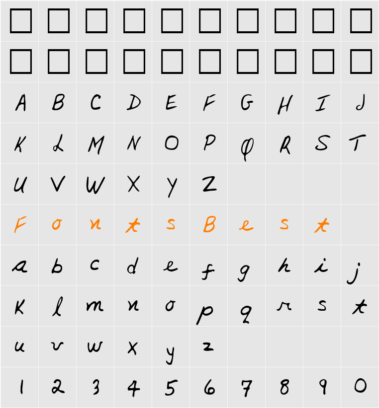 LEHN135 Character Map