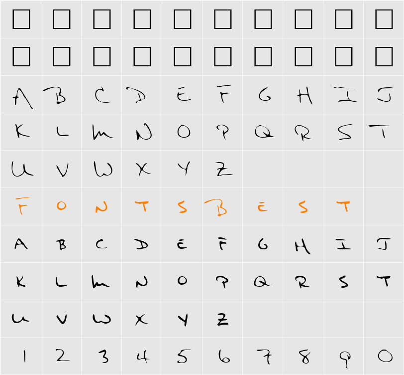 Boods Character Map