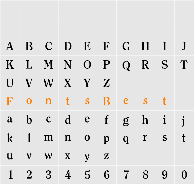 Clearface ITC BQ Character Map