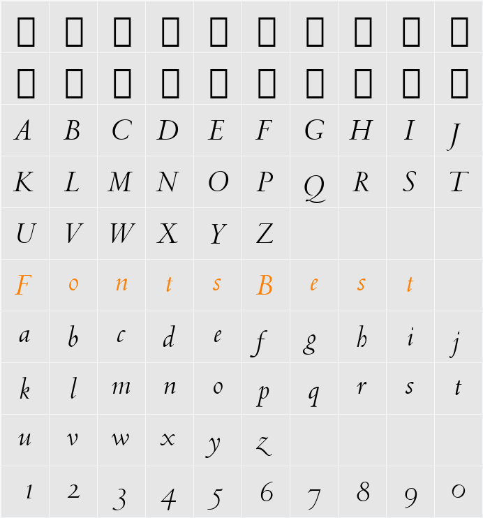 536-CAI978 Character Map