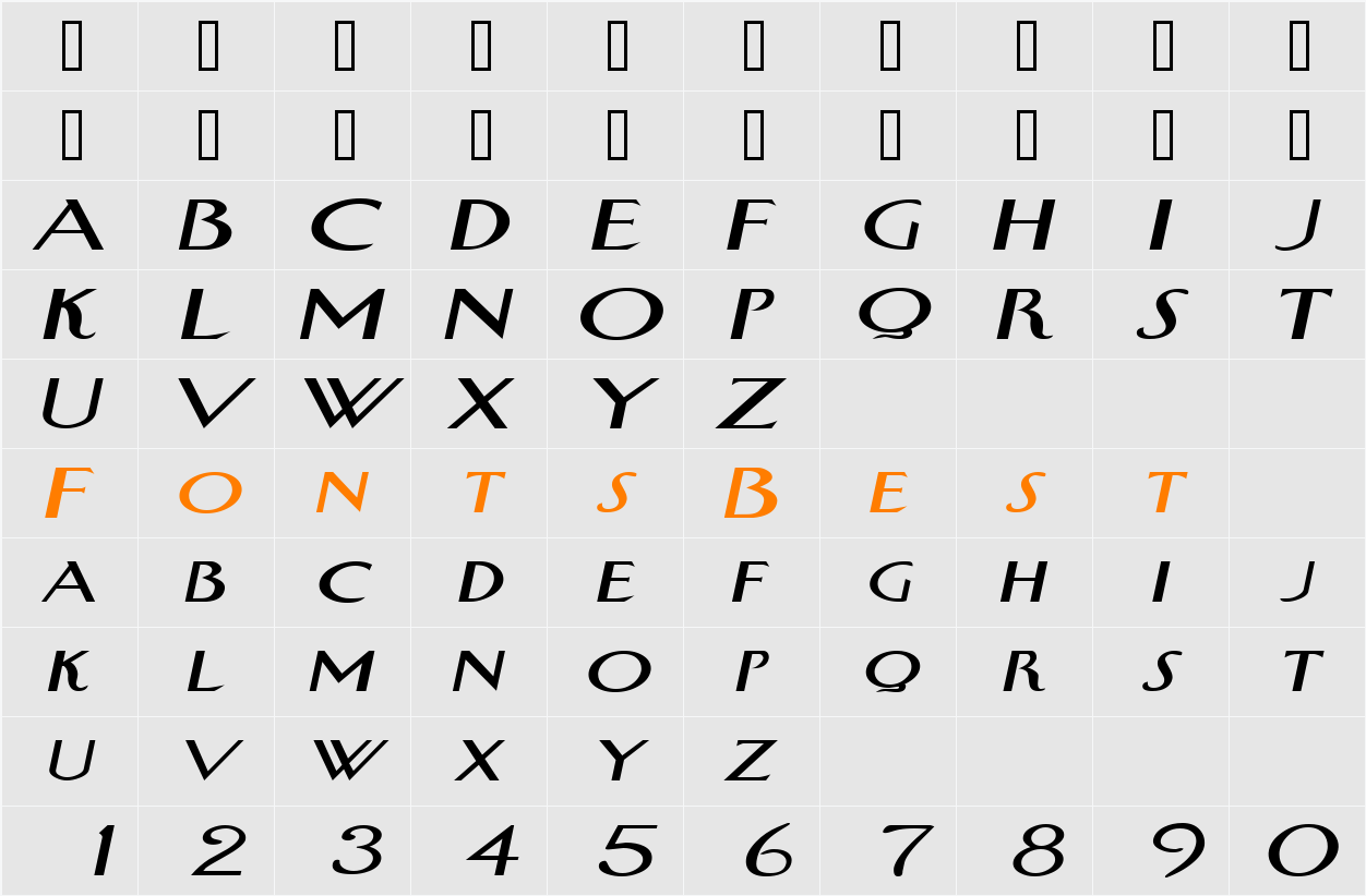 SwanExtended Character Map