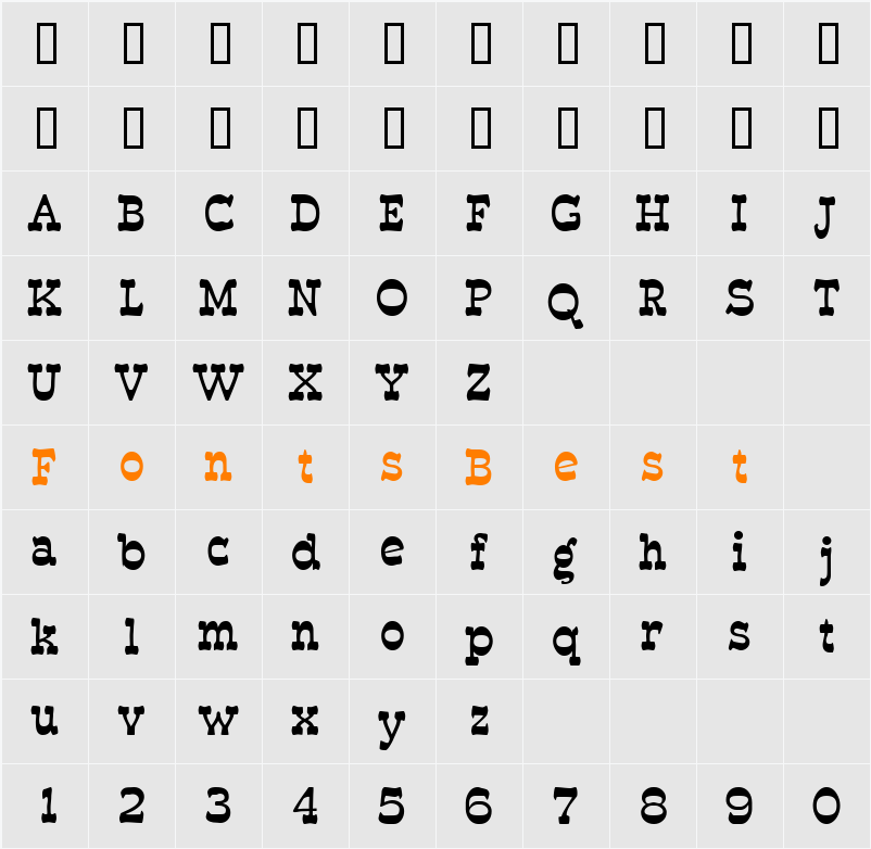 Erkball Character Map
