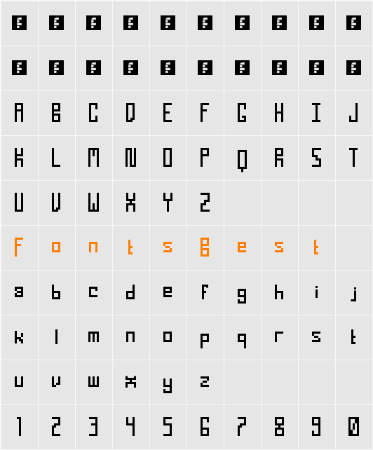 tight pixel Character Map