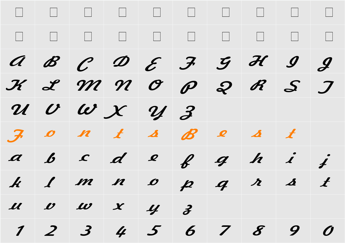 Jott 44 Extended Character Map