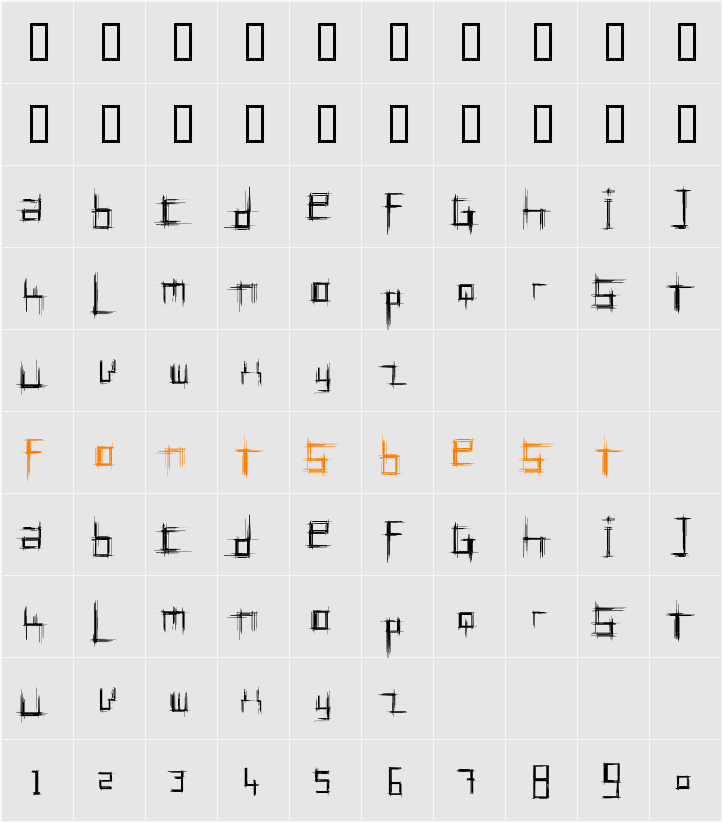 Bruised Character Map