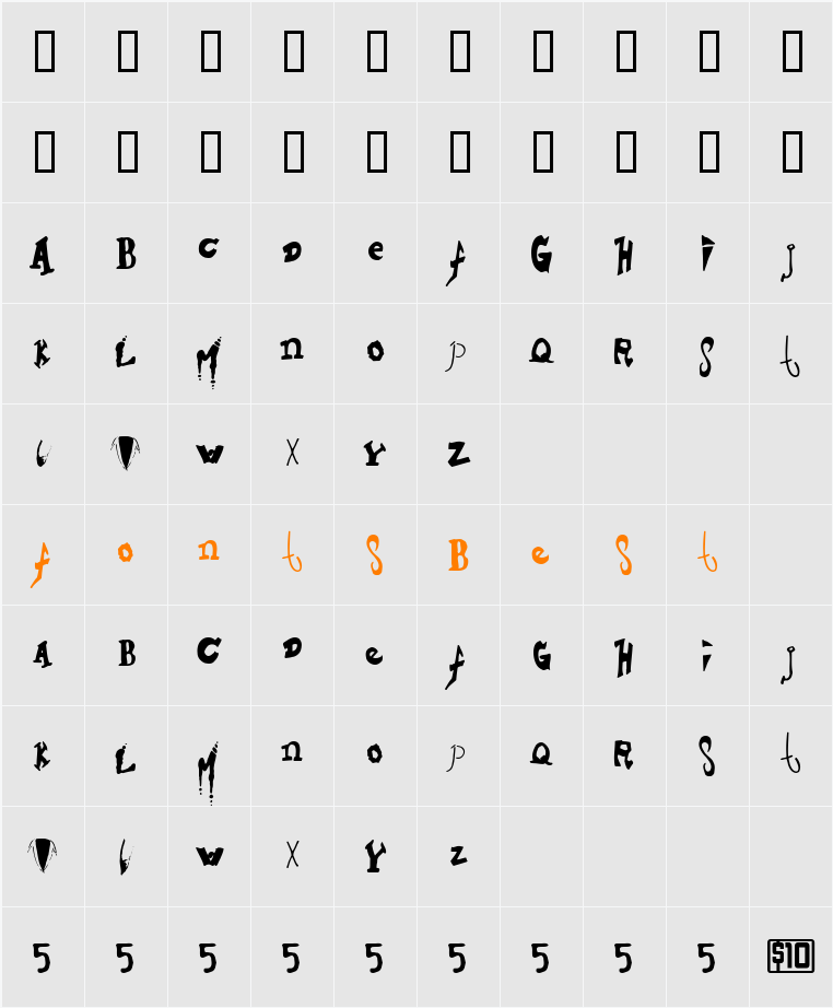 Hieronymous Character Map