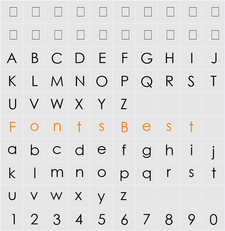 WeezerFont Character Map