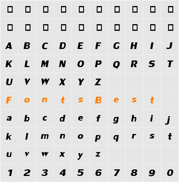 LilyDSE Character Map