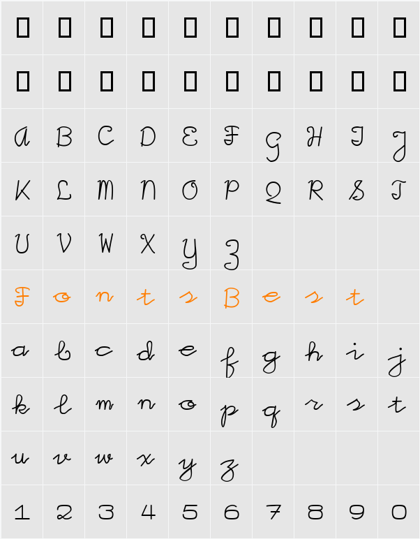 IggoliteMono Character Map