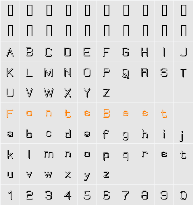 Elgethy Bold Offset Character Map