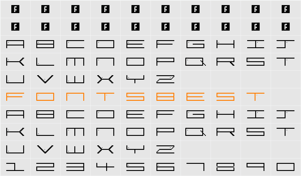 Pixel Star Character Map