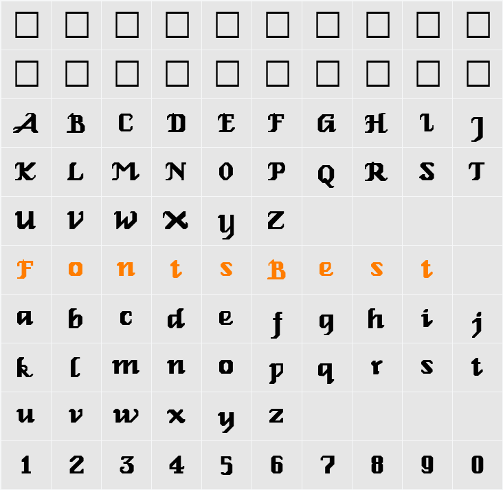 Relbe Character Map