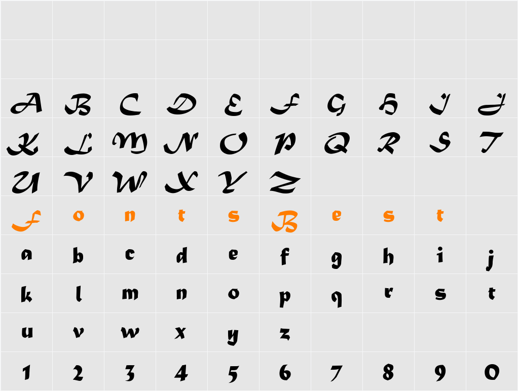 Madera TYGRA Character Map