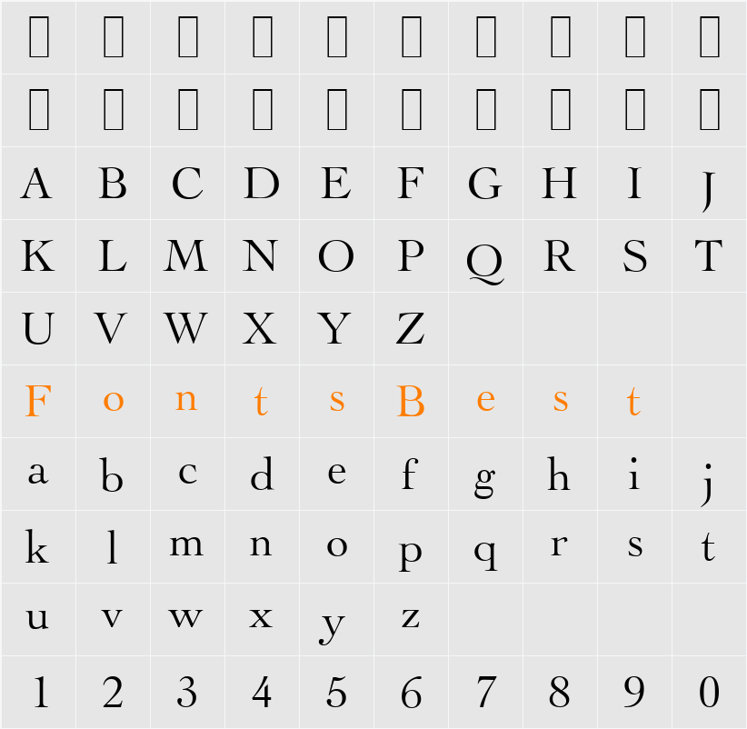 Lega Character Map
