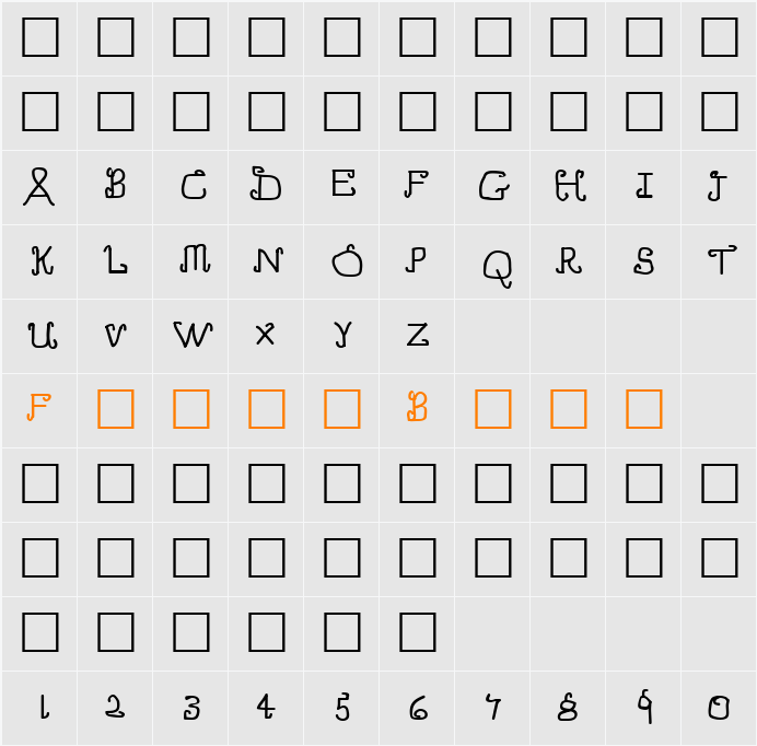 HOOK Character Map