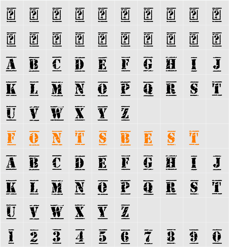 Old Stamper Character Map