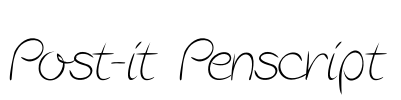 Post-it Penscript Font Image