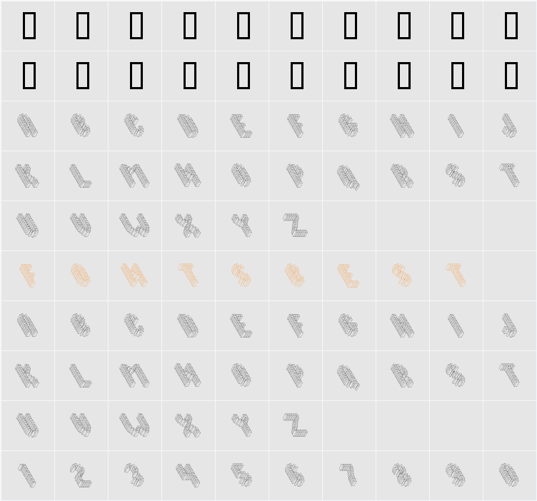 Topple1 Character Map