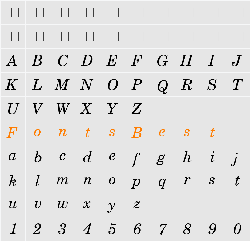 NewCenturySchlbk CE Character Map