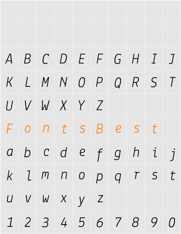 Lekton Character Map