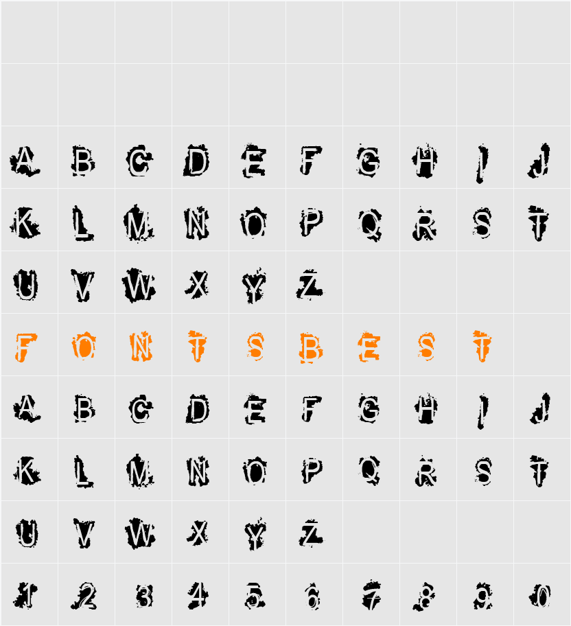 VTKS REFUSED Character Map