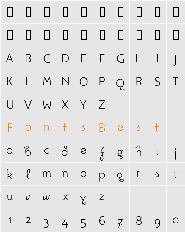 FoxLight Character Map