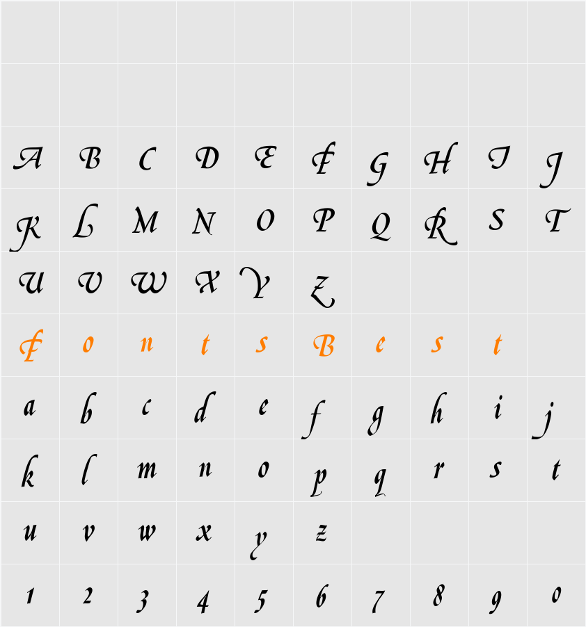 LeGriffe Character Map