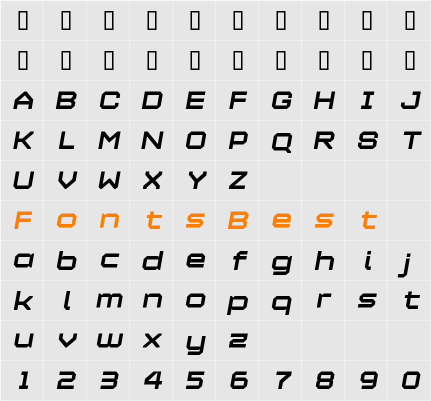 Maetl Character Map