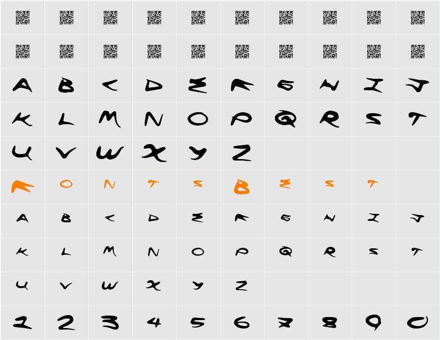 FlyingHigh Character Map