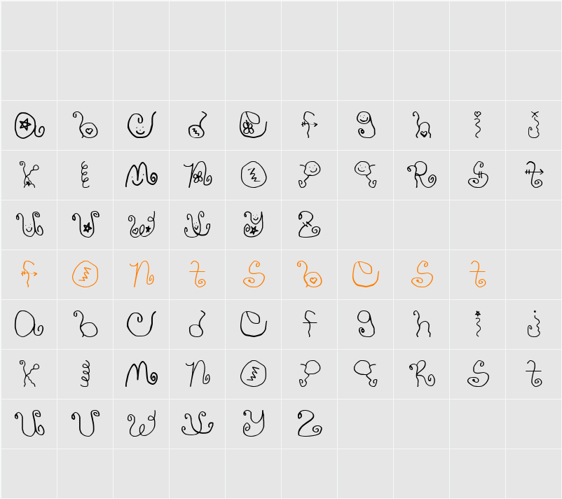 WhatchaMaCallit Character Map