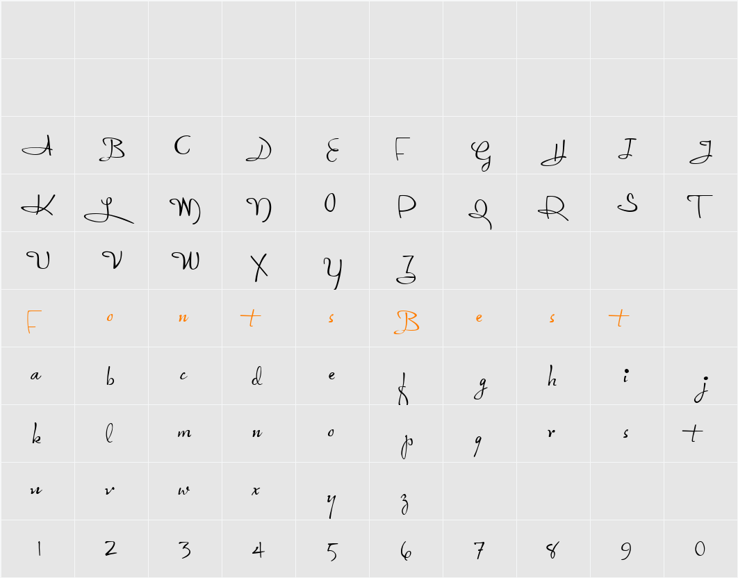 Reinert Upright Character Map