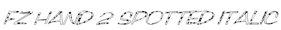 FZ HAND 2 SPOTTED ITALIC Font Image