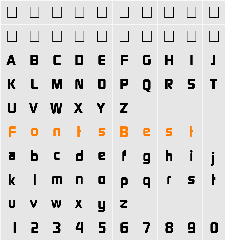 DicotBold Character Map