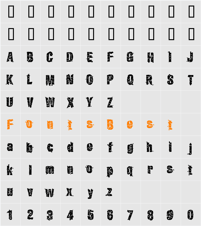GarbageG Character Map