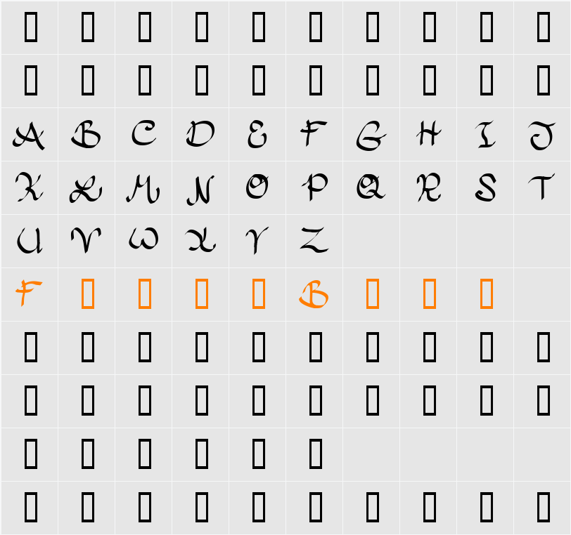 JI Ribbon Character Map