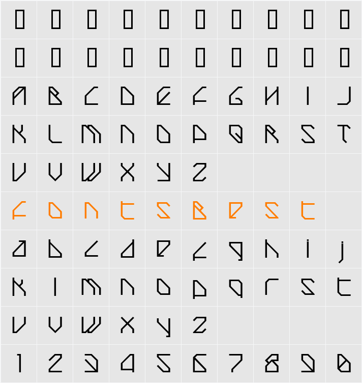 TechstepMedium Character Map