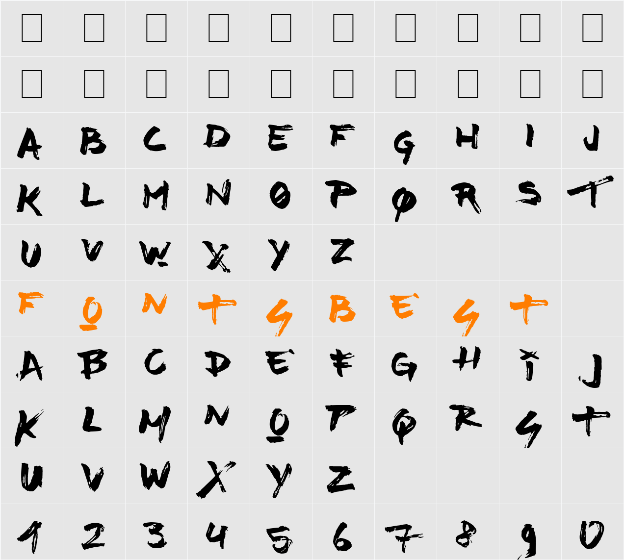 Time Machino Character Map