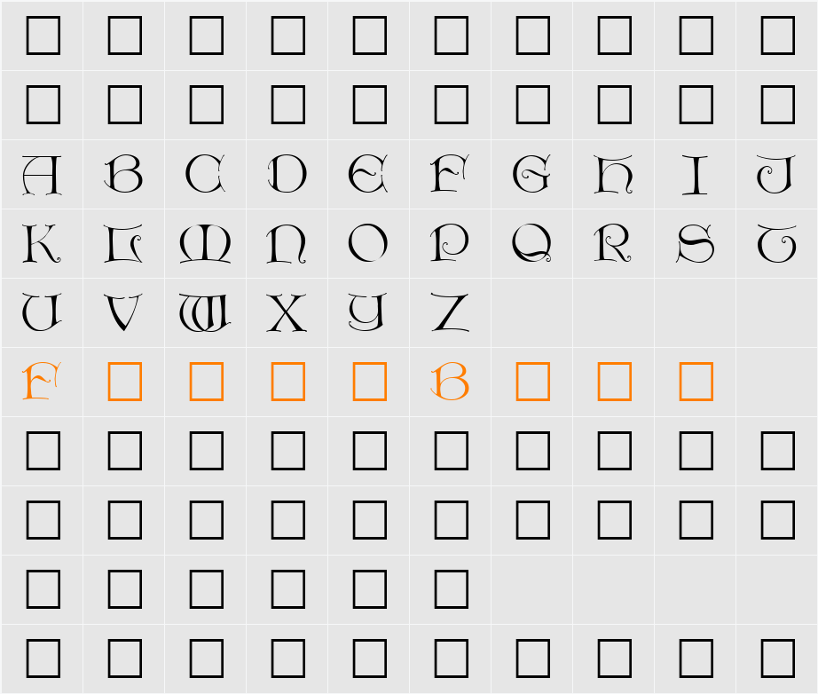 DieterCaps Character Map