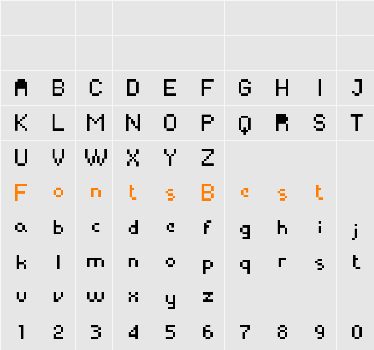 Yapix Character Map
