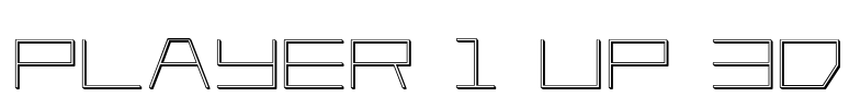 Player 1 Up 3D Font Image