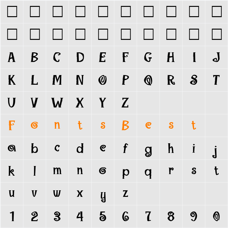Maraca Extrabold Character Map