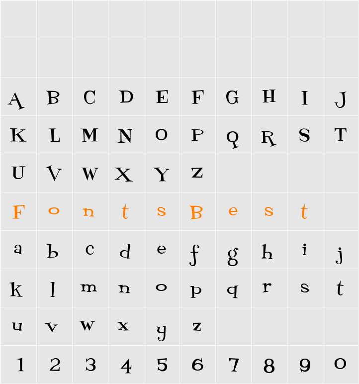 Fontdinerdotcom Loungy Character Map